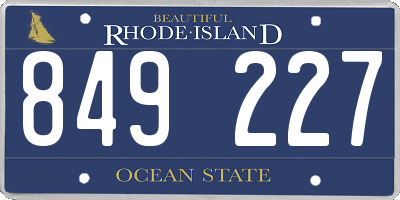 RI license plate 849227