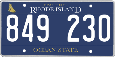 RI license plate 849230
