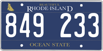 RI license plate 849233