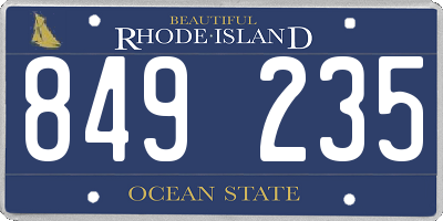 RI license plate 849235