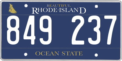 RI license plate 849237
