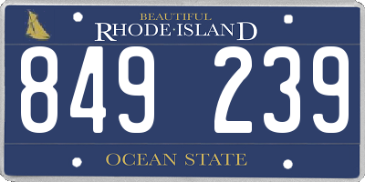 RI license plate 849239
