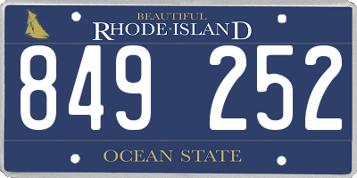 RI license plate 849252