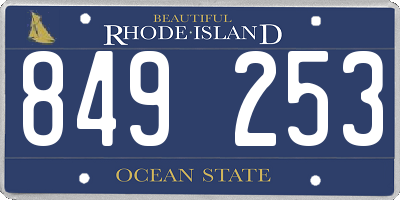 RI license plate 849253