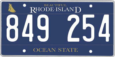 RI license plate 849254