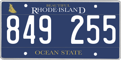 RI license plate 849255