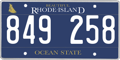 RI license plate 849258