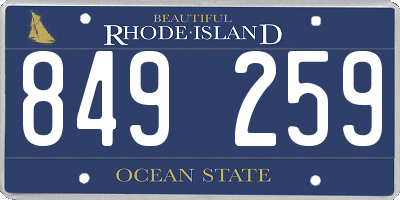 RI license plate 849259