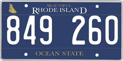 RI license plate 849260