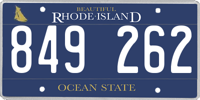 RI license plate 849262