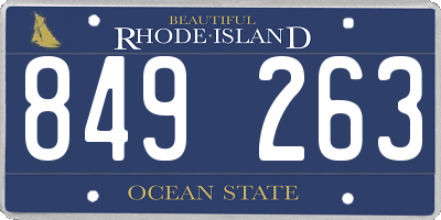 RI license plate 849263
