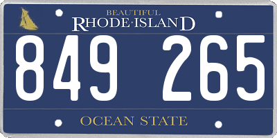RI license plate 849265