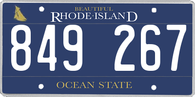 RI license plate 849267