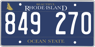RI license plate 849270