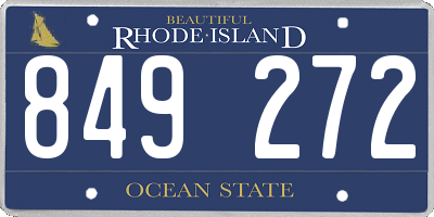 RI license plate 849272