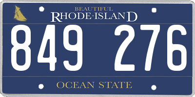 RI license plate 849276