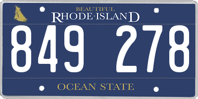 RI license plate 849278