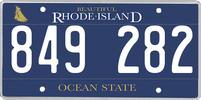 RI license plate 849282