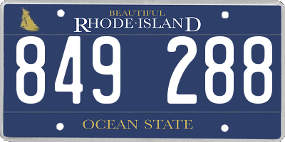 RI license plate 849288