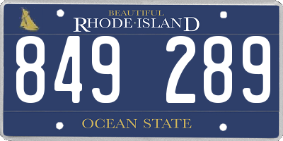 RI license plate 849289