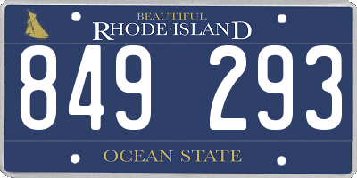RI license plate 849293
