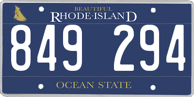 RI license plate 849294