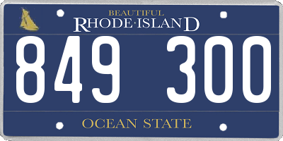 RI license plate 849300
