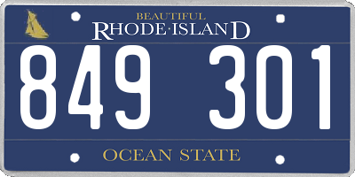 RI license plate 849301
