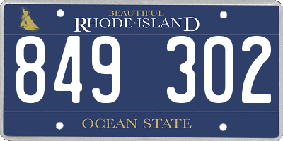 RI license plate 849302