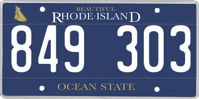 RI license plate 849303
