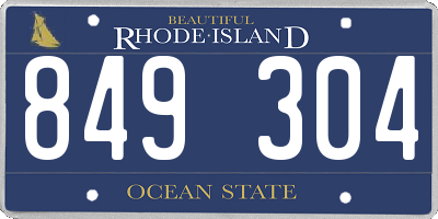 RI license plate 849304
