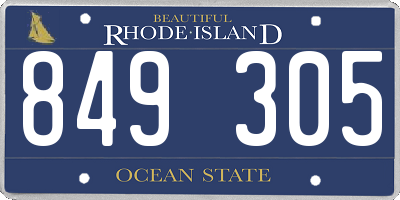 RI license plate 849305