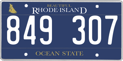 RI license plate 849307