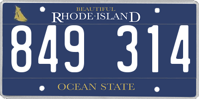 RI license plate 849314