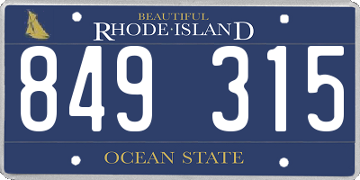 RI license plate 849315