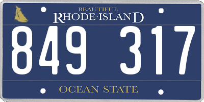 RI license plate 849317