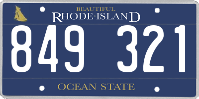 RI license plate 849321