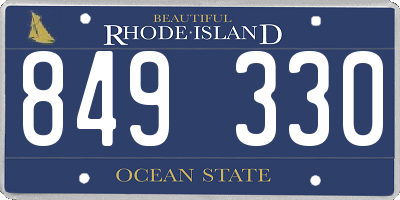 RI license plate 849330
