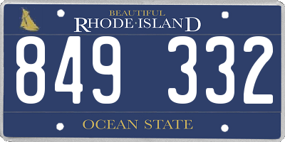 RI license plate 849332