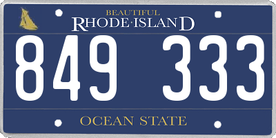 RI license plate 849333