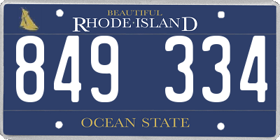 RI license plate 849334