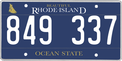 RI license plate 849337
