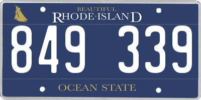 RI license plate 849339