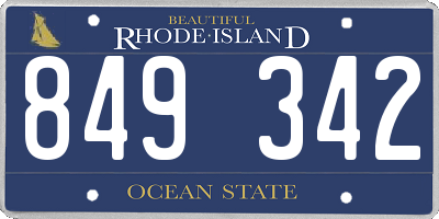 RI license plate 849342