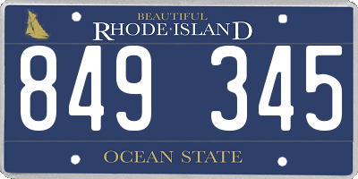 RI license plate 849345