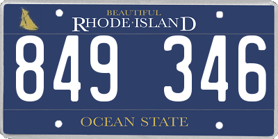 RI license plate 849346