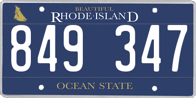 RI license plate 849347