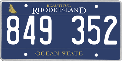 RI license plate 849352