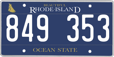 RI license plate 849353