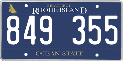 RI license plate 849355